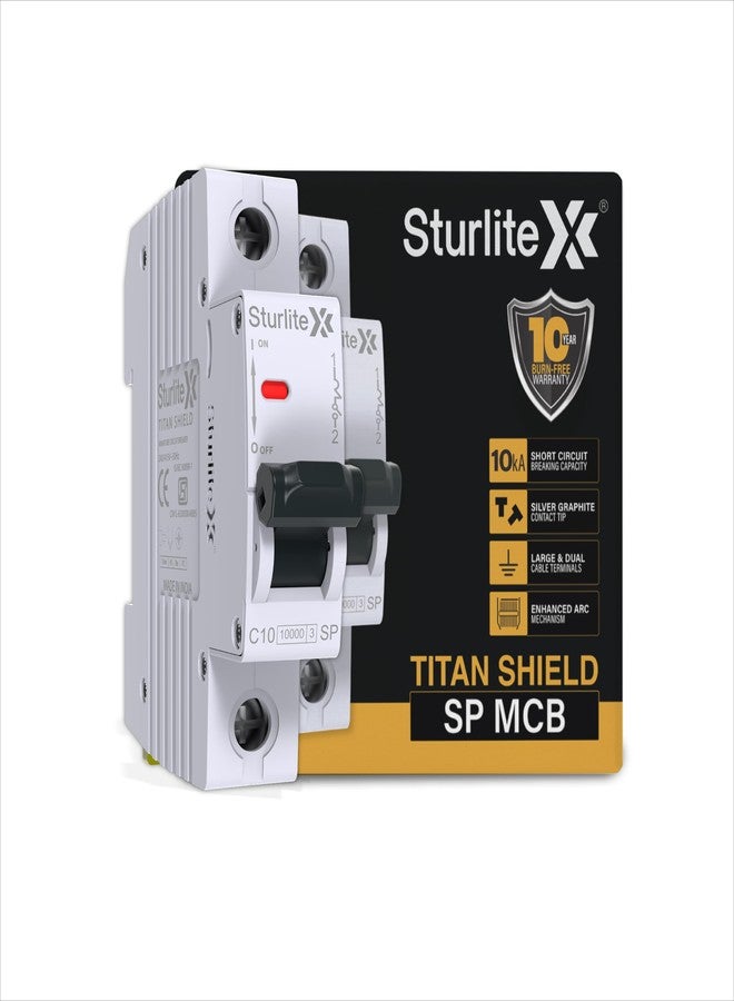 Sturlite قاطع دائرة مصغر أحادي القطب Sturlite Titan Shield 25 أمبير | حماية من الحمل الزائد وارتفاع التيار المفاجئ | ضمان 10 سنوات | غلاف متين من البولي كربونات | فصل التيار على شكل حرف C | قدرة قطع 25 أمبير - Image 1